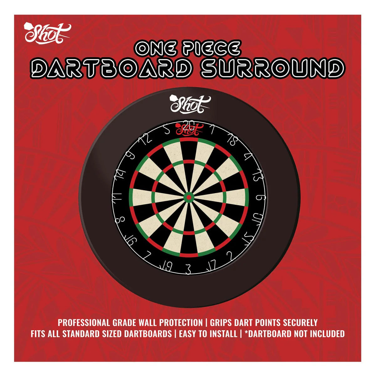 Shot 1pce Dartboard Surround Red & Black