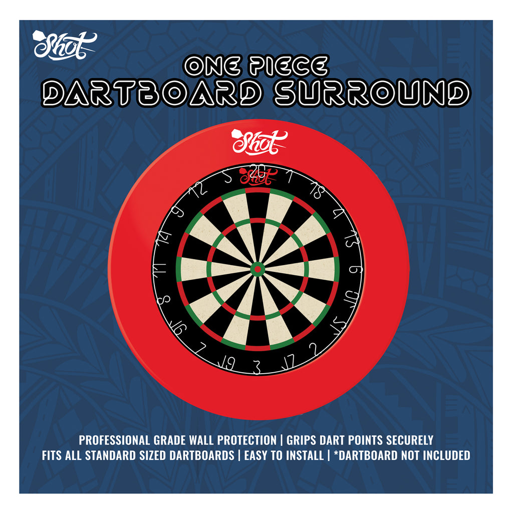 Shot 1pce Dartboard Surround Red & Black