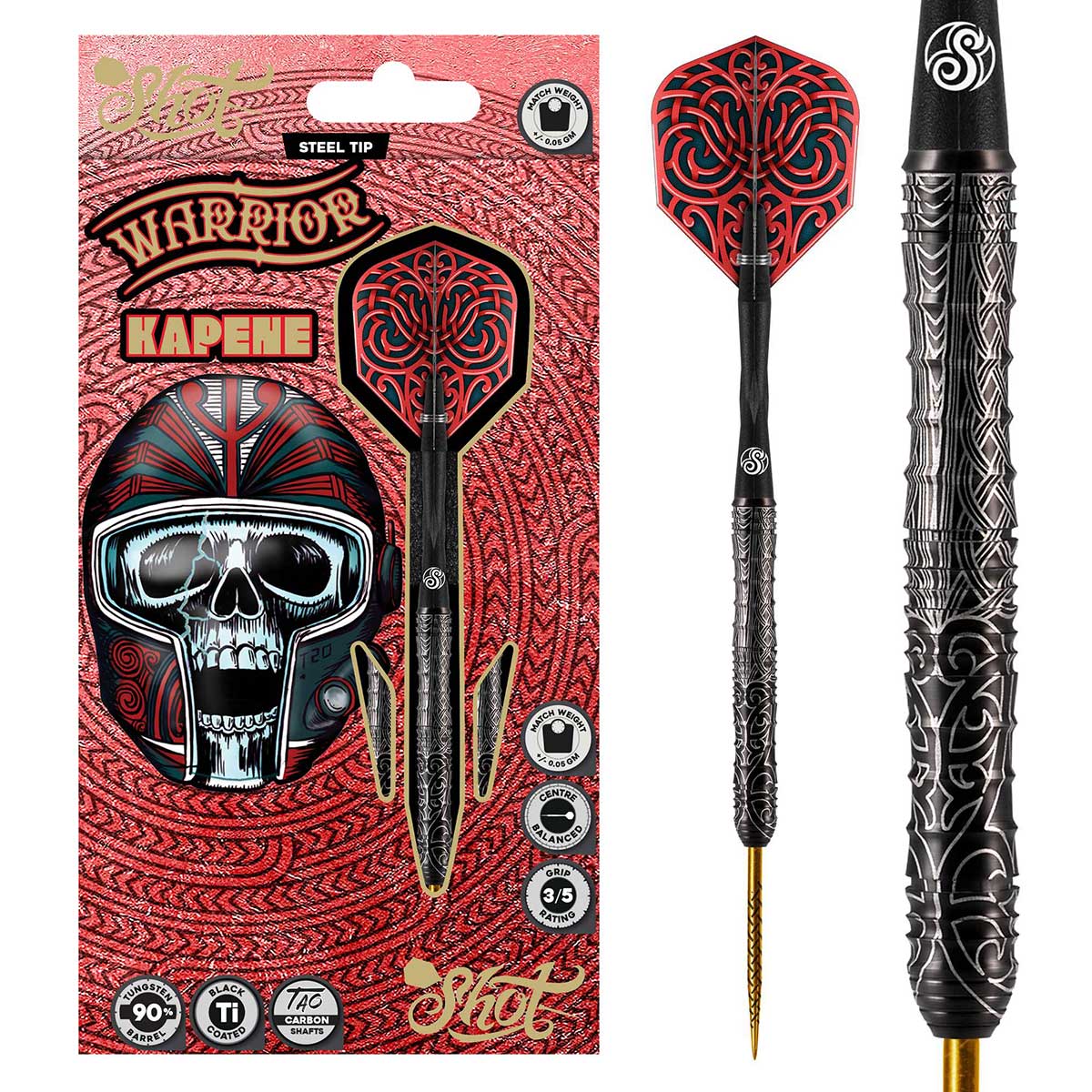 Warrior Kapene Steel Tip Dart Set-90% Tungsten